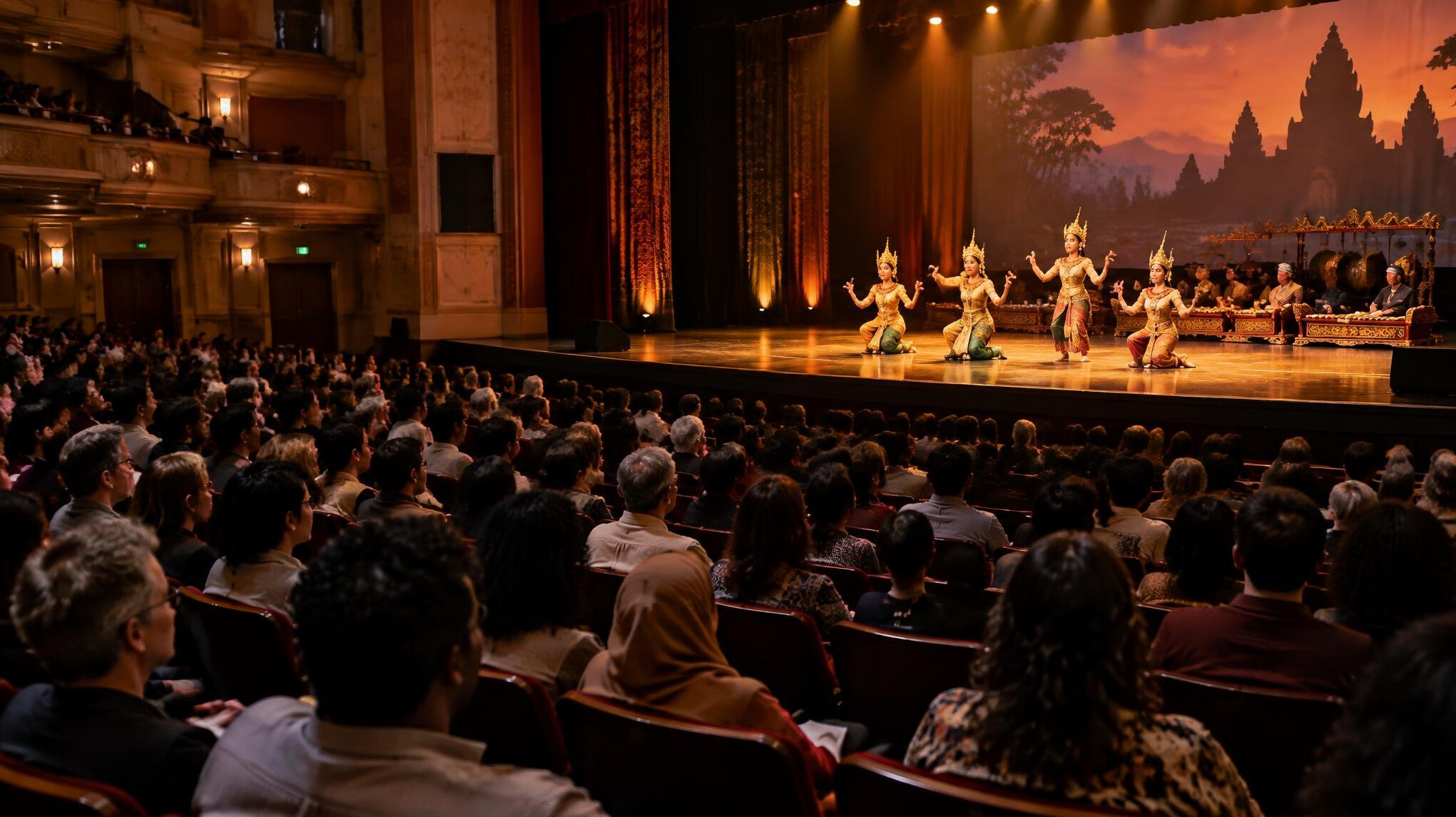 Audience watching a live performance in a theater