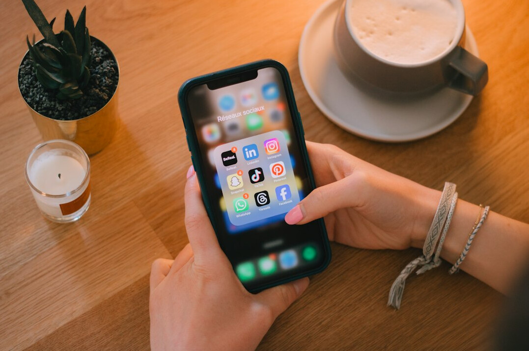 person using social media