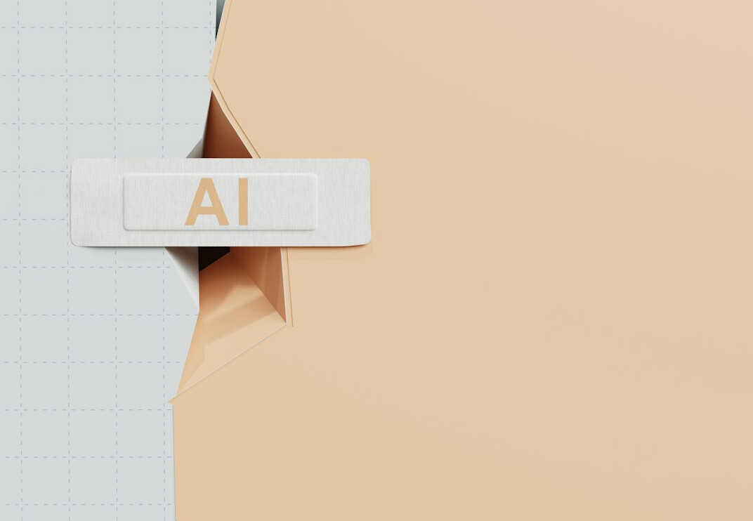 person using laptop with ai