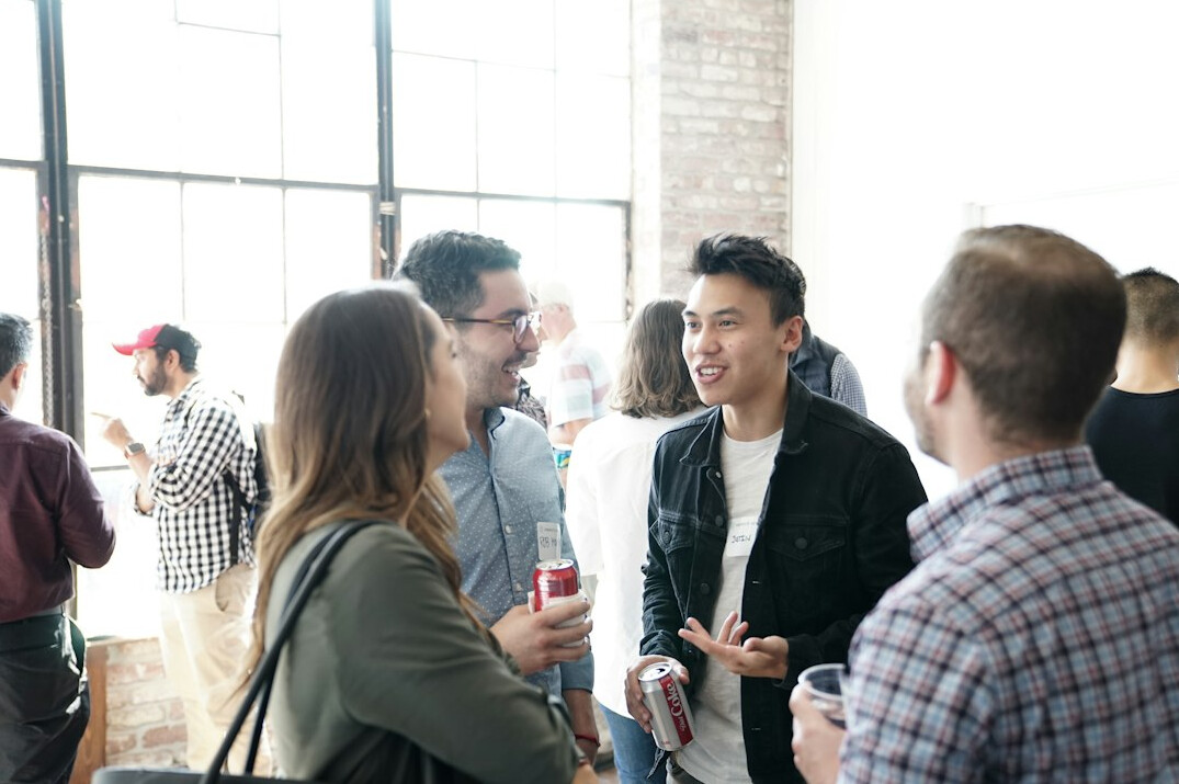 group of professionals networking