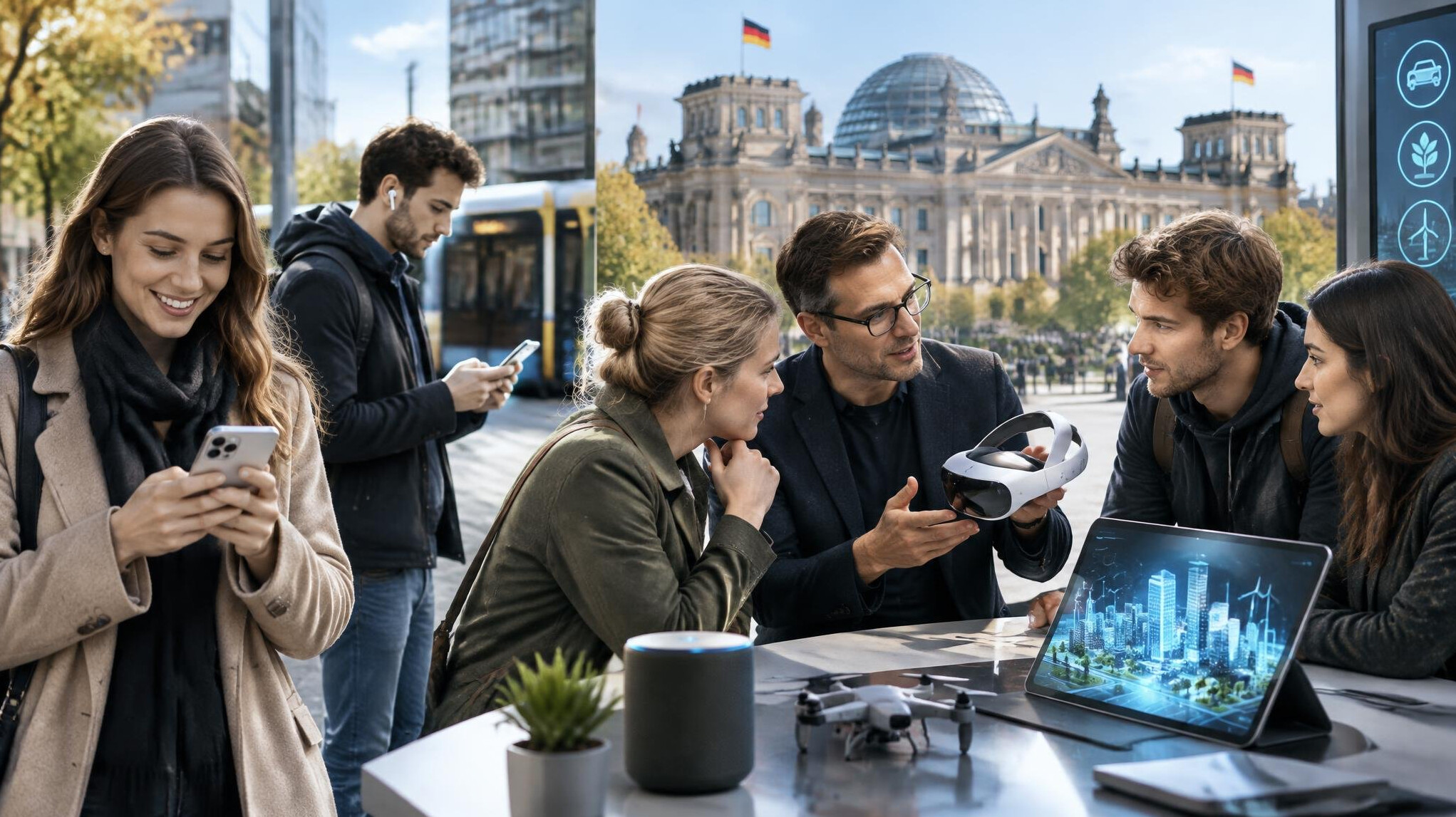 people using technology in daily life